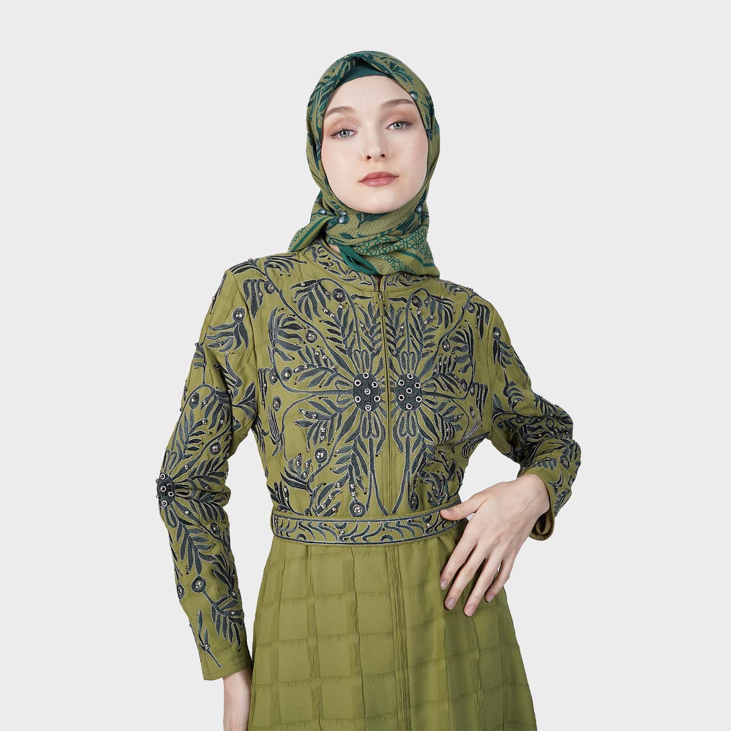 Hikmat-Abaya-A3622-Green-3